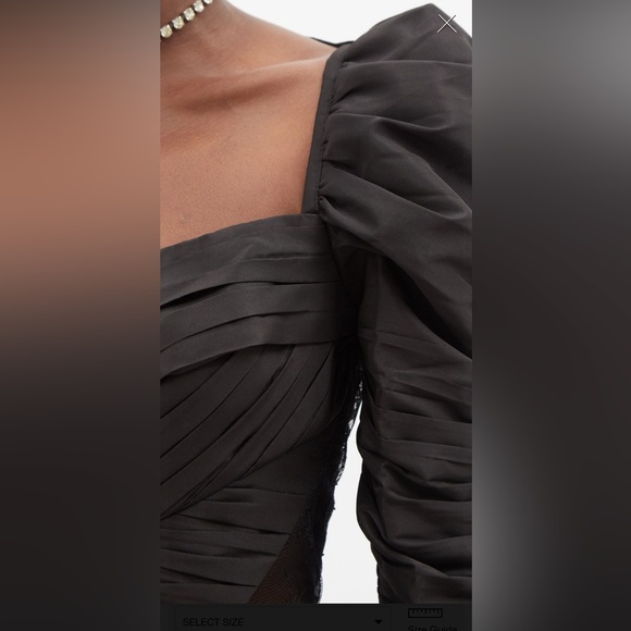 Self-Portrait
Lace-back ruched taffeta midi dress - Picture 6 of 8